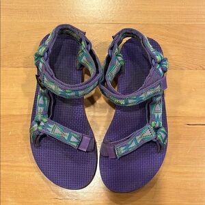 Teva Vibrant Purple and Green Sandals